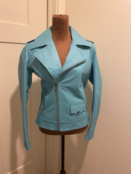 Enjoy Italia Jackets & Blazers - Enjoy Genuine Italian Leather Electric Blue Jacket Small